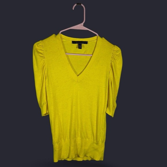 White House Black Market Vibrant Yellow Knit Top - Picture 1 of 4